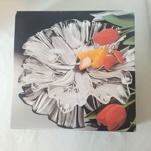 Mikasa Tulips Satin Crystal 13.25” Round Platter Discontinued Germany